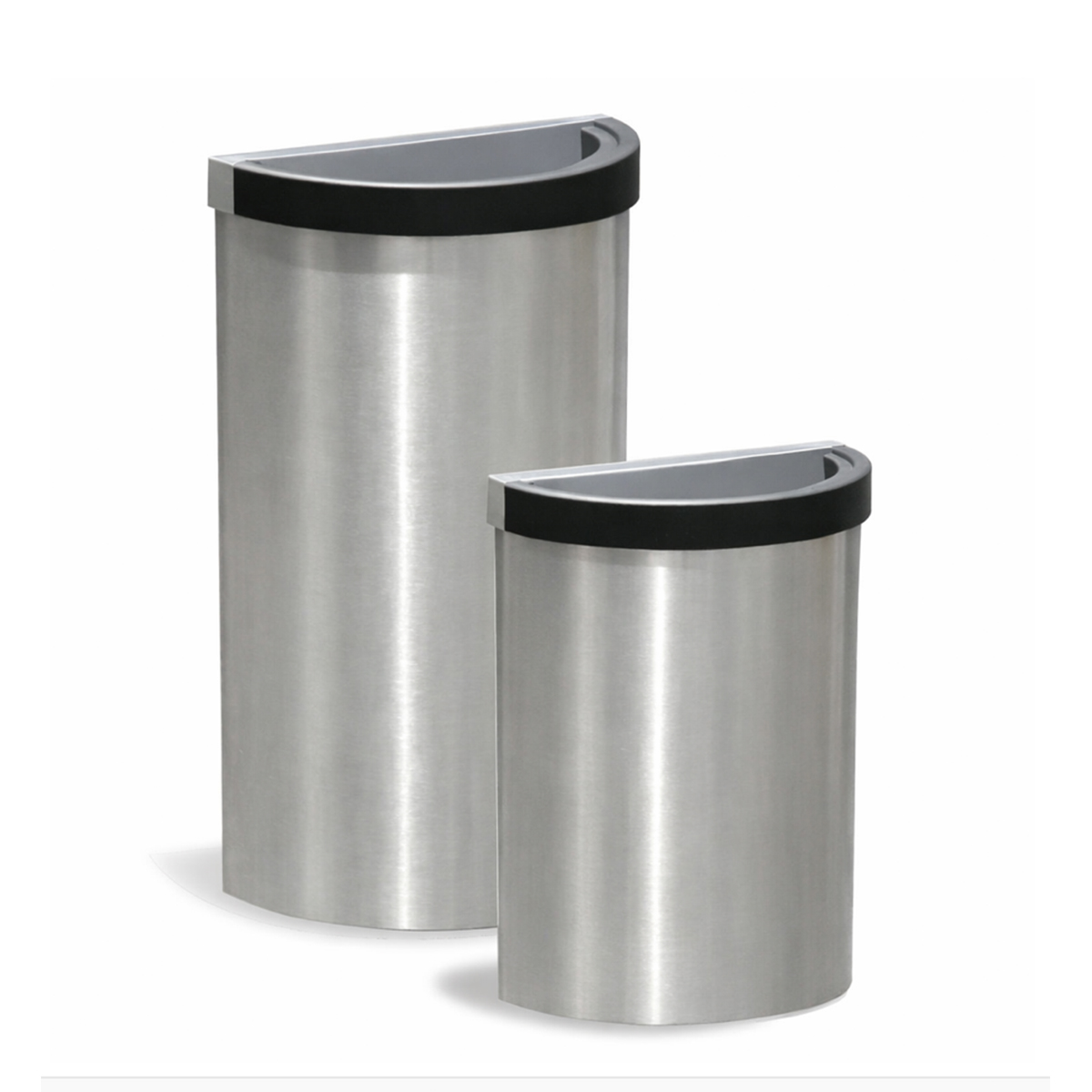 Bote de Basura Medio Punto con Tapa Balancín de Acero Inoxidable – 56 y 75 Litros