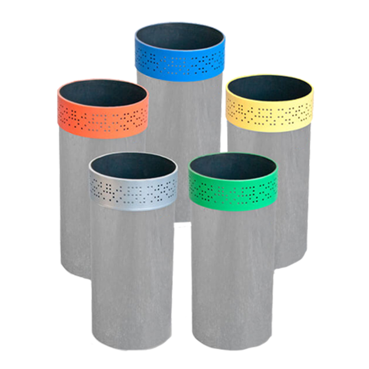 Basurero Ecológico con Aro Punzonado – Acero Inoxidable | 41 Litros