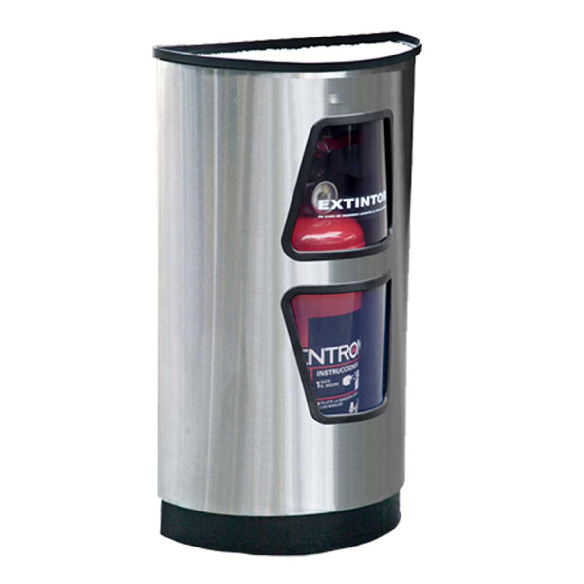 Contenedor Medio Punto para Extintor CO₂ – Acero Inoxidable (Hasta 6 kg)