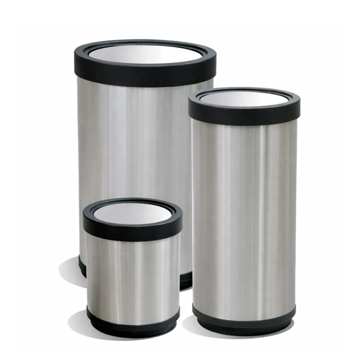 Bote de Basura Cilíndrico con Tapa Balancín de Acero Inoxidable – 21, 41 y 84 Litros