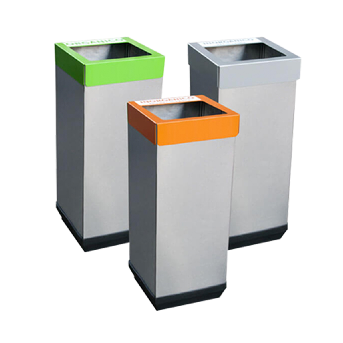 Bote de Basura Cubo con Tapa Abierta para Reciclaje – Acero Inoxidable | 43 Litros