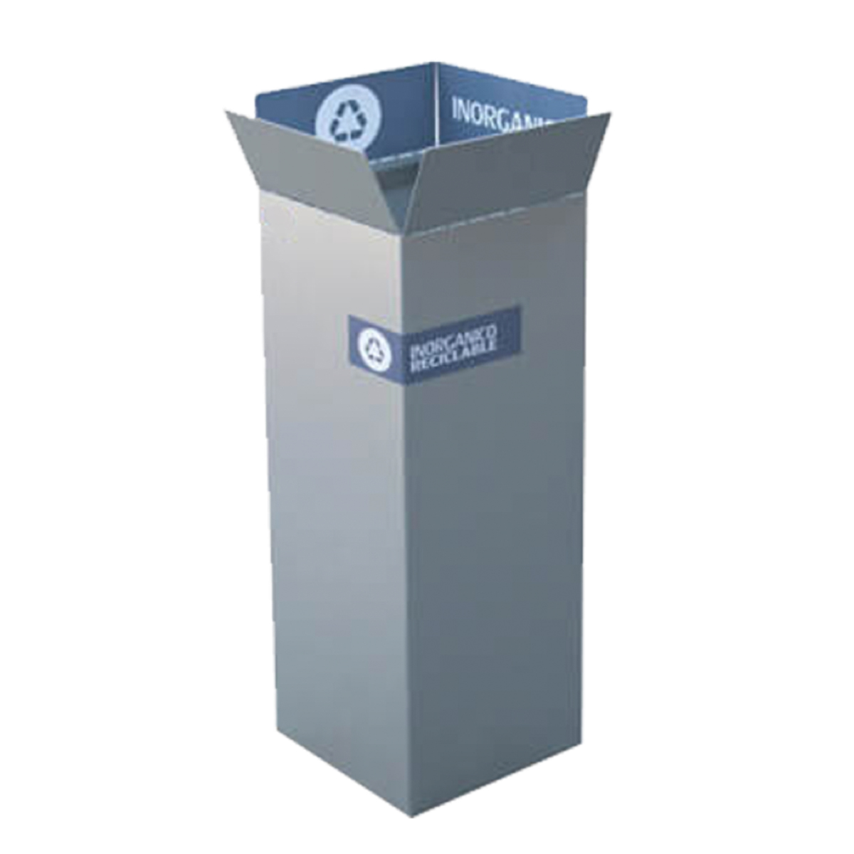 Bote de Basura para Reciclaje con Tapa Tipo Aro – Acero Color Plata | 39, 78 y 117 Litros