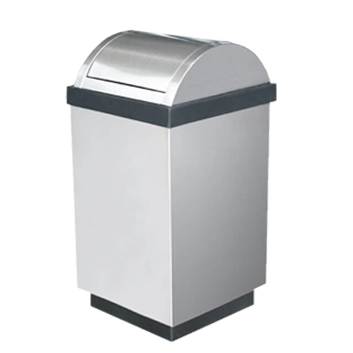 Bote de Basura Cubo con Tapa Pirámide de Acero Inoxidable – 110 Litros