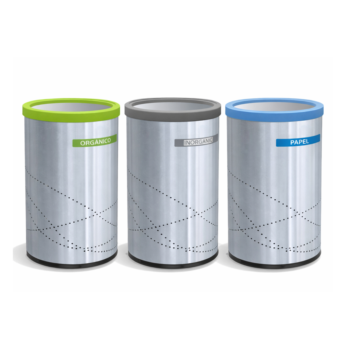 Bote de Basura Jumbo con Aro de Acero Inoxidable – 150 Litros