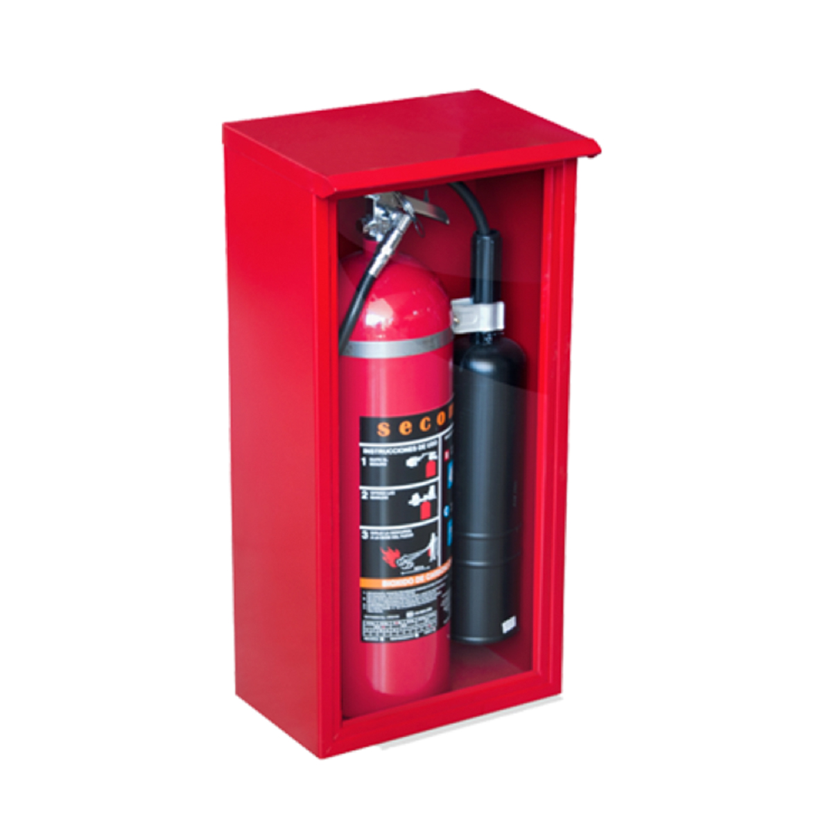 Porta Extintor en Acero – Color Rojo | Uso Institucional