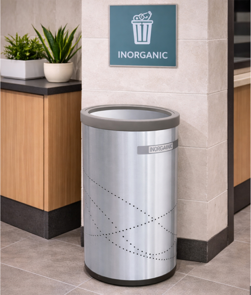 Bote de Basura Jumbo con Tapa Balancín de Acero Inoxidable – 150 Litros