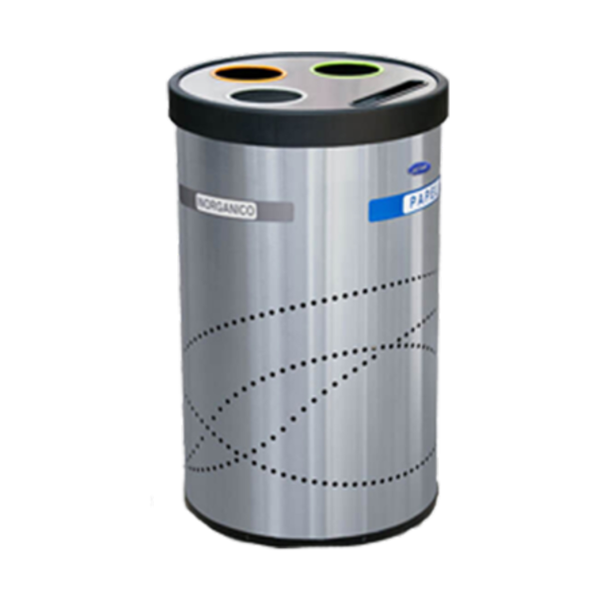Bote de Basura Jumbo Reciclable con 4 Separaciones – Acero Inoxidable | 150 Litros
